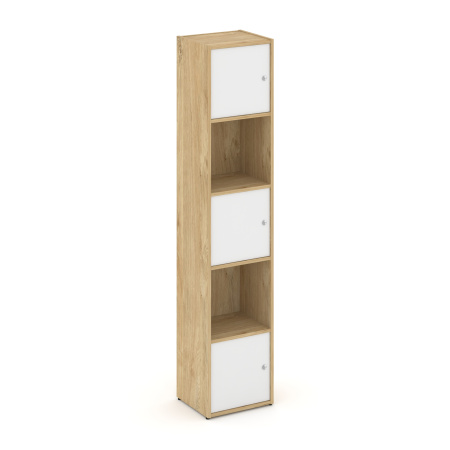 Стеллаж Locker Plus LK.K-007 408x350x1983 (Тиквуд Светлый | Белый)