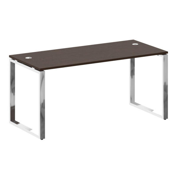Стол рабочий руководителя на О-обр. м/к 1600x720x750 (Венге Цаво/Нерж. Сталь)