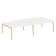 Рабочая станция на деревянных опорах Onix Wood OW.D.RS-4.4.7 3160x1475x750 (Тиквуд Светлый/Дуб Темный)