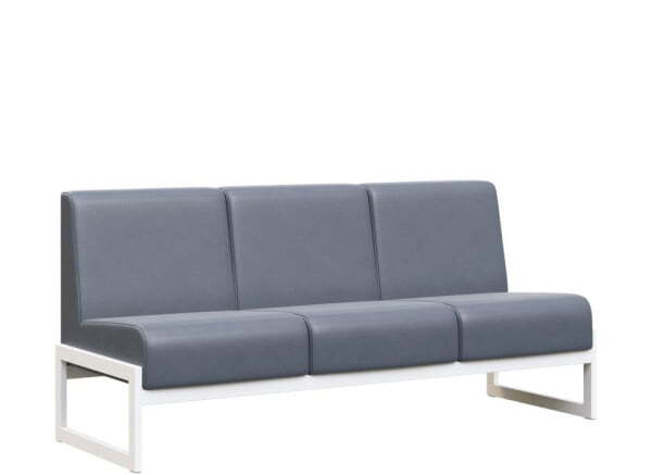 Диван трехместный MD.D3  (1855х700х700) (Oregon Серый арт.17/Белый металл)