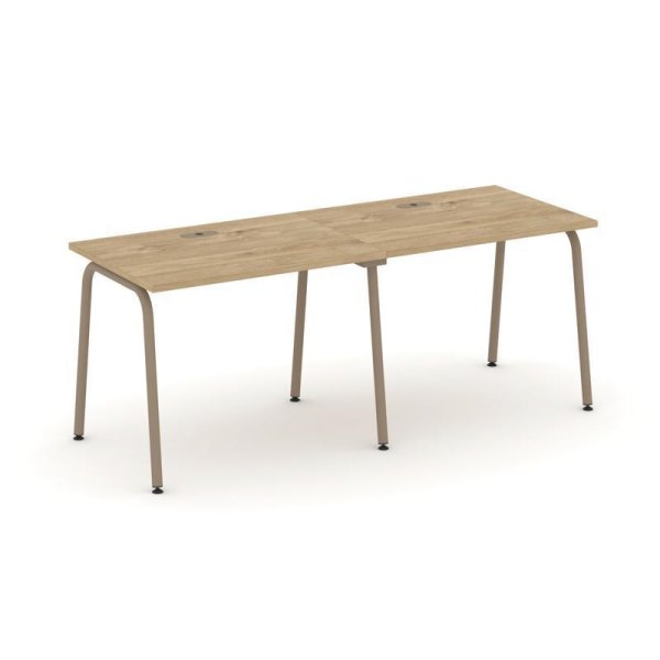 Рабочая станция 2 места ES.RS-2.1-LK (1960х730х750) (Тиквуд Светлый/Металл Латте)