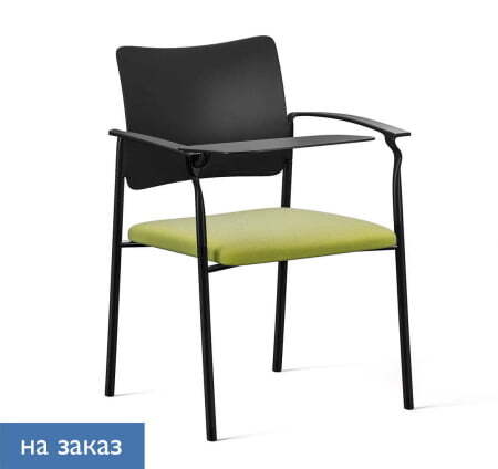 PINKO_black Кресло со столиком на 4-х опорах с подлокотниками (Черный/Зеленый/Черный)