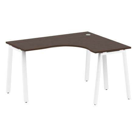 Стол криволинейный правый Metal System Style БА.СА-3 Пр 1400x1200x750 (Венге Цаво/Белый металл)