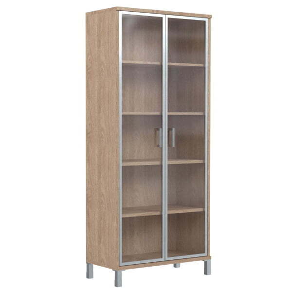 Шкаф широкий, стекло в AL раме Born B-430.8 900x450x2054 (Дуб Девон)