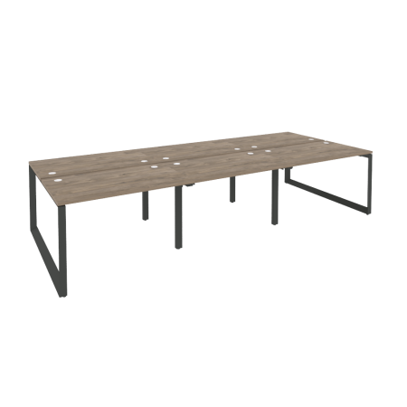 Рабочая станция на О-образном м/к Onix O.MO-D.RS-6.2.7 3540x1475x750 (Тиквуд Темный/Черный металл)