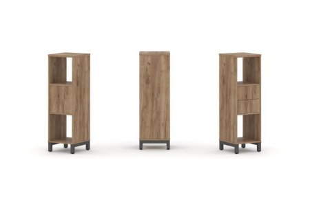 Набор стеллажа 1 сторонний, 3 яруса SN.NS-311 (387х400х1248) (Дуб Табак/Металл Антрацит)