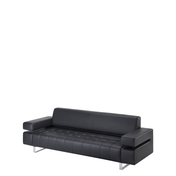 Диван офисный Посейдон (М-35) 3-х местный (Черный)