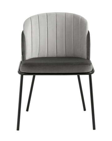 Стул Дабл велюр тёмно-серый со светло-серой вставкой (Стул Дабл темно-серый, светло-серый)