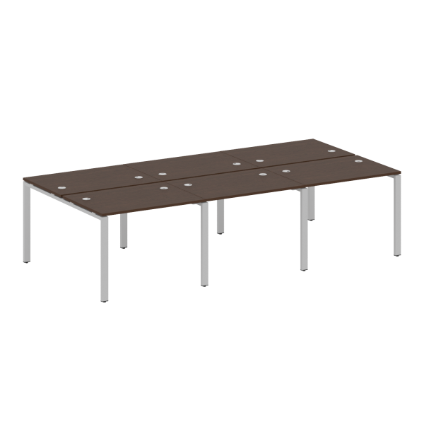 Рабочая станция на 6 раб. мест Metal System Style БП.СМ-6.1 3000x1475x750 (Венге Цаво/Серый металл)
