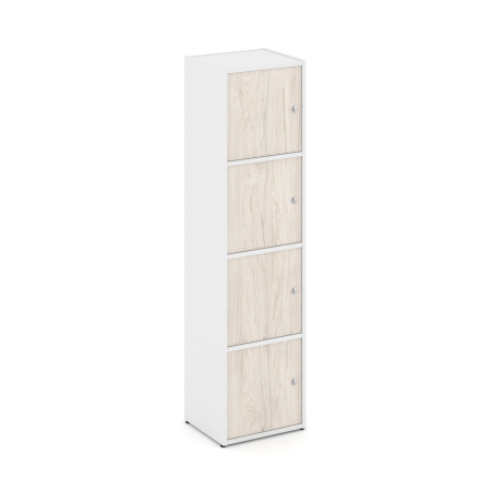 Стеллаж Locker Plus LK.K-004 408x350x1593 (Белый | Денвер Светлый)