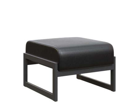 Банкетка одноместная MD.B1  (655х700х700) (Oregon Черный арт.16/Чёрный металл)