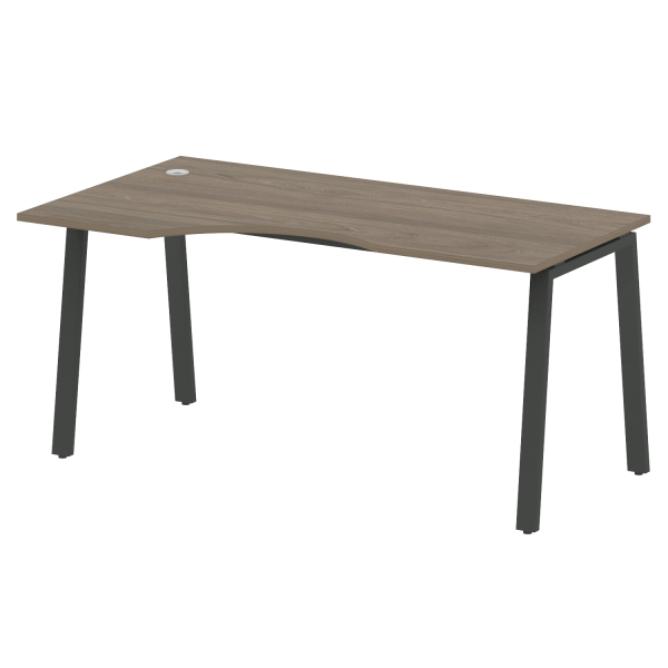 Стол криволинейный левый Metal System Style БА.СА-1 Л 1600x900x750 (Вяз/Антрацит металл)