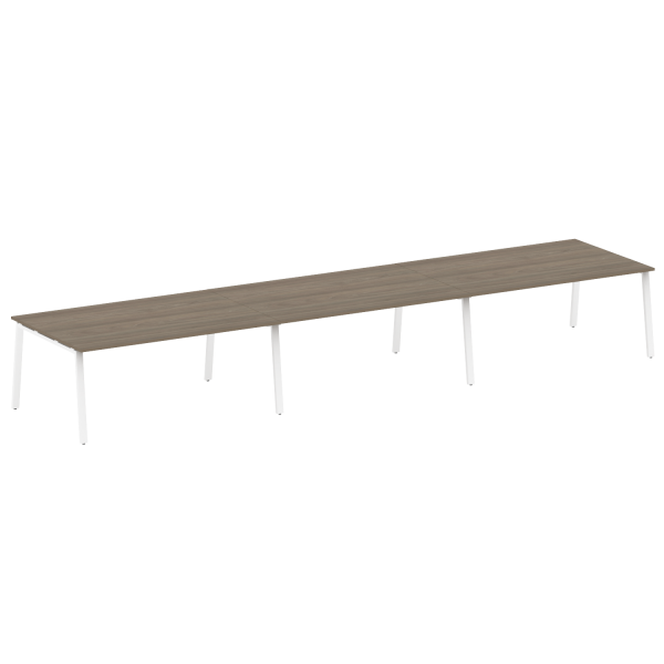 Стол для переговоров (3 столешницы) на А-образном м/к Metal System Style БА.ПРГ-3.5 5400x1235x750 (Вяз/Белый металл)