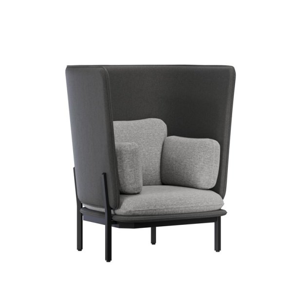 Диван одноместный с высокой спинкой STA-01 (Сан 08/Сан 13/Металл Черный)