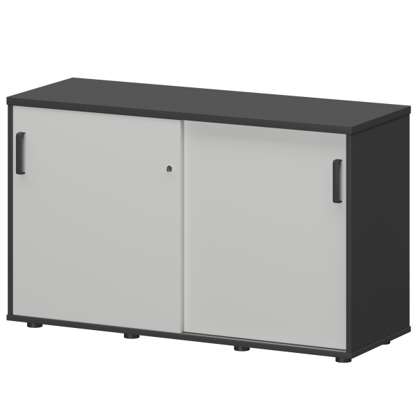 Тумба-купе Смарт СМТ-12К Тип1 1236x444x750 (Графит/Белый)