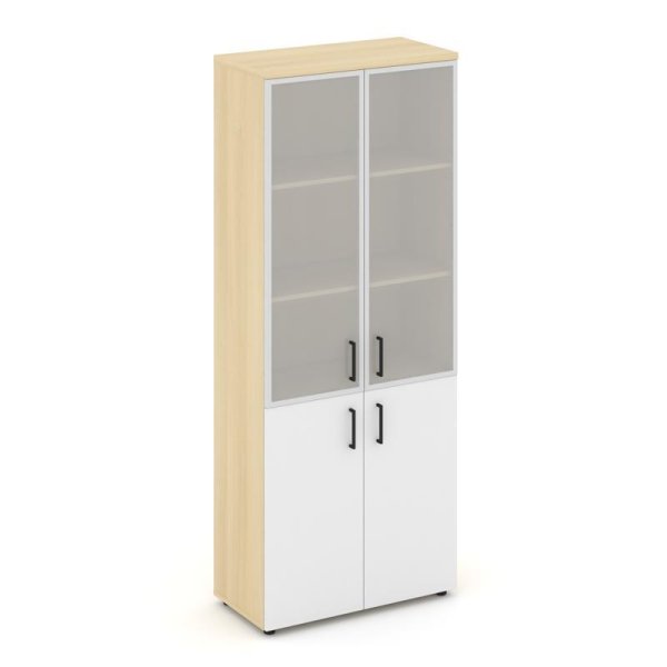 Шкаф высокий широкий SN.STS.E-103 (796х400х1982) (Акация Лорка/Белый/Сатин)