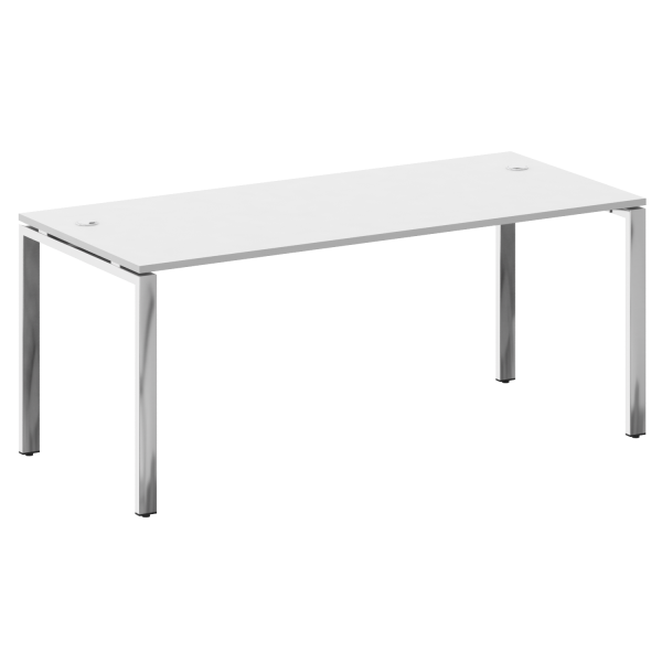 Стол рабочий руководителя на П-обр. м/к БП.СРР-5.8 1800x800x750 (Белый/Нерж. Сталь)
