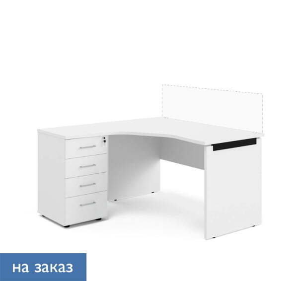 TOUR WOOD Стол письменный левый 158 (Белый/Антрацит)