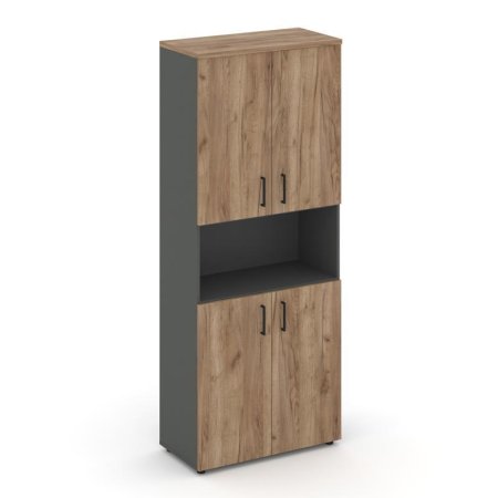 Шкаф высокий широкий SN.STS-107 (796х400х1982) (Антрацит/Дуб Табак)