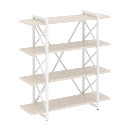 Стеллаж на регулируемых опорах-4 полки VR.L-MST.O-4.8V 1200x400x1280 (Денвер Светлый/Белый металл)