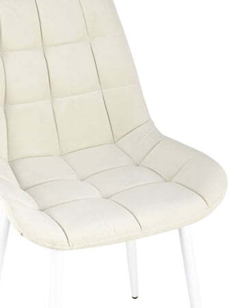 Стул Флекс велюр светло-бежевый белые ножки (Стул Флекс светло бежевый)