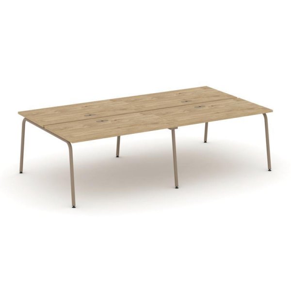 Рабочая станция 4 места ES.D.RS-4.3-LK (2760х1500х750) (Тиквуд Светлый/Металл Латте)