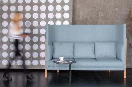 TORDINO Диван 3-местный высокий (СЕРО-ГОЛУБ/ОРЕХ)