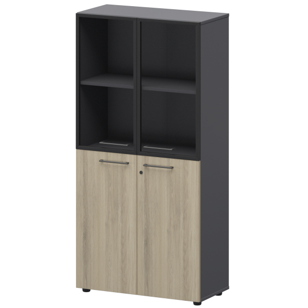 Шкаф высокий комб. Кортез СМШ48.28F.28RS 792x380x1595 (Кронберг/Графит)