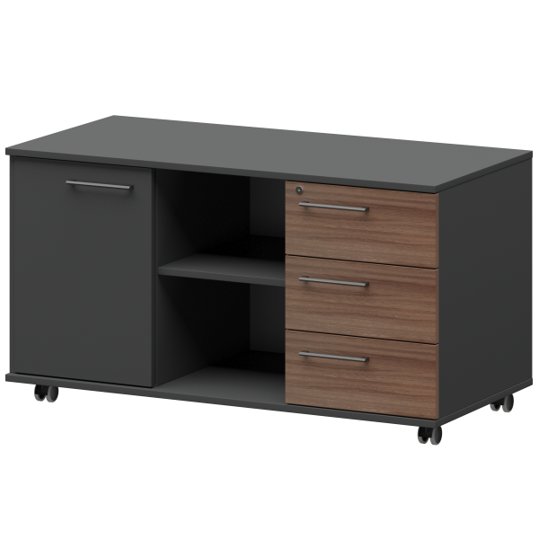 Креденция правая Кортез KZT-62R 1200x568x648 (Темный шимо/Графит)