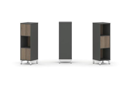 Набор стеллажа 2-х сторонний, 3 яруса SN.NSD-311 (387х400х1248) (Антрацит/Вяз Благородный/Металл Белый)