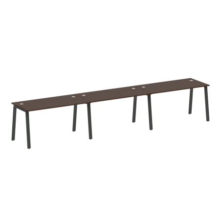 Рабочая станция на 3 рабочих места на А-образном м/к Metal System Style БА.СМ-3.3 4200x720x750 (Венге Цаво/Антрацит металл)