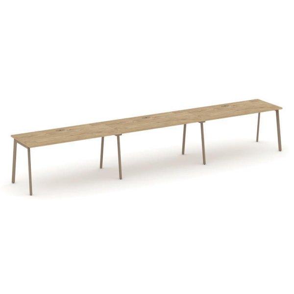 Рабочая станция 3 места ES.RS-3.4-LP (4740х730х750) (Тиквуд Светлый/Металл Латте)