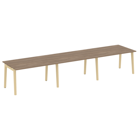Стол переговорный на деревянных опорах Onix Wood OW.PRG-3.3 4140x980x750 (Дуб Аризона/Дуб Светлый)