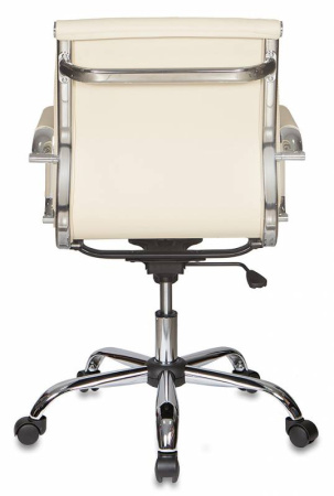 Кресло руководителя CH-993-Low слоновая кость эко.кожа низк.спин. крестов. металл хром (Слоновая кость)
