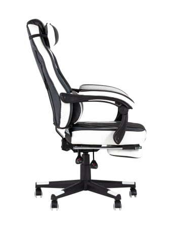 Кресло игровое TopChairs Virage черно-белое (Геймерское кресло Virage черно-белый)