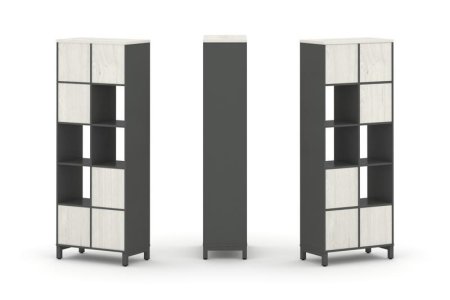 Набор стеллажа 1 сторонний, 5 ярусов SN.NS-521 (754х400х1982) (Антрацит/Дуб Наварра/Металл Антрацит)