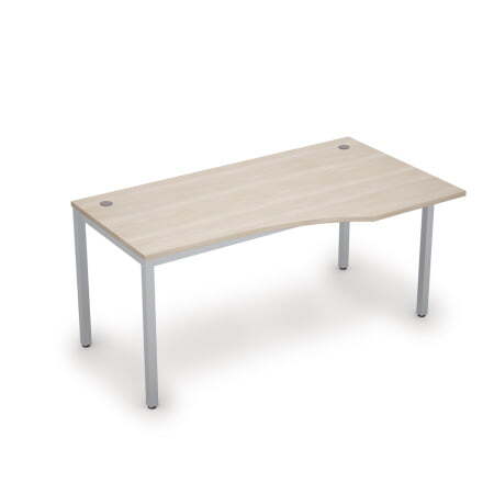 6М.021 Стол криволинейн.прав. (1600x900x750) (Шамони светлый/Алюминий матовый)