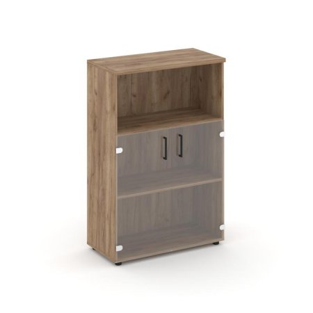 Шкаф средний широкий SN.STS-202 (796х400х1203) (Дуб Табак/Прозрачный)