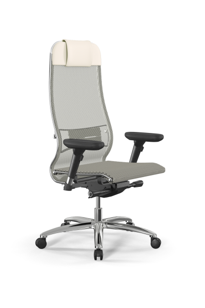 Кресло для руководителя Метта Samurai L1-1D - TS /Uc00/Nc00/D13P(M26.B31.G20.W03) (Молочный)