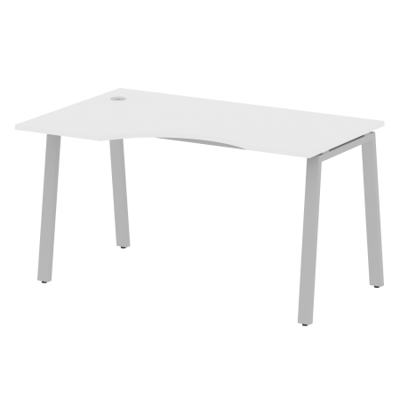 Стол криволинейный левый Metal System Style БА.СА-2 Л 1400x900x750 (Белый/Серый металл)