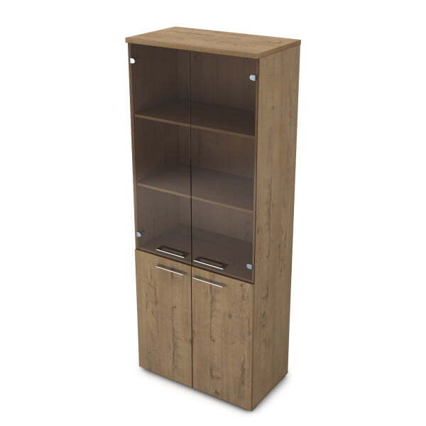 Шкаф высокий со стеклом Gloss line 9НШ.005.12 800x450x2045 (Teakwood)