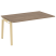 Проходной наборный элемент переговорного стола на деревянных опорах Onix Wood OW.NPRG-4 1580x980x750 (Тиквуд Светлый/Дуб Темный)