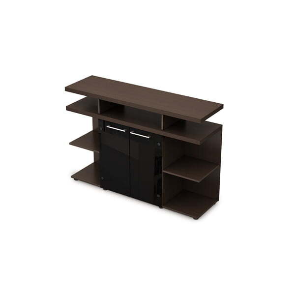 4ШН.012.2 Шкаф низкий со стеклом без замка (1400x400x952) (Венге)