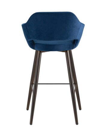 Стул барный Саймон велюр тёмно-синий (Стул барный Саймон темно-синий)