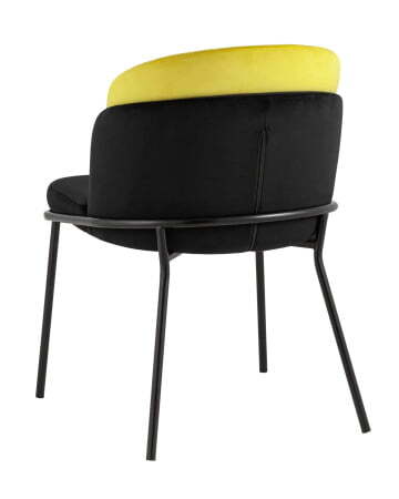 Стул Дабл велюр черный с желтой вставкой (Стул Дабл черный, желтый)