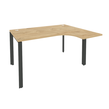 Стол эргономичный правый на П-образном м/к Onix O.MP-SA-3R 1380x1180x750 (Тиквуд Светлый/Черный металл)