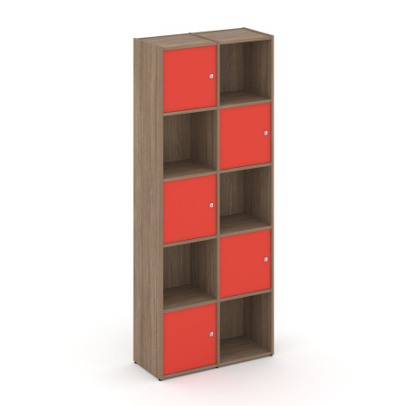 Стеллаж Locker Plus LK.K-008 798x350x1983 (Дуб Аризона | Красный)