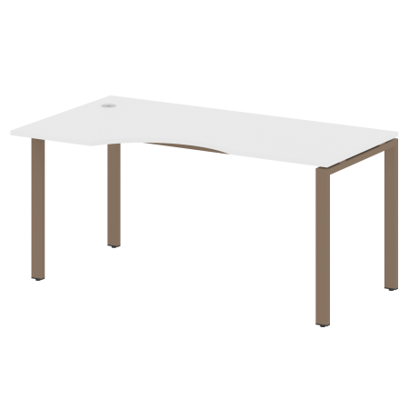 Стол криволинейный левый Metal System Style БП.СА-1 Л 1600x900x750 (Белый/Мокко металл)