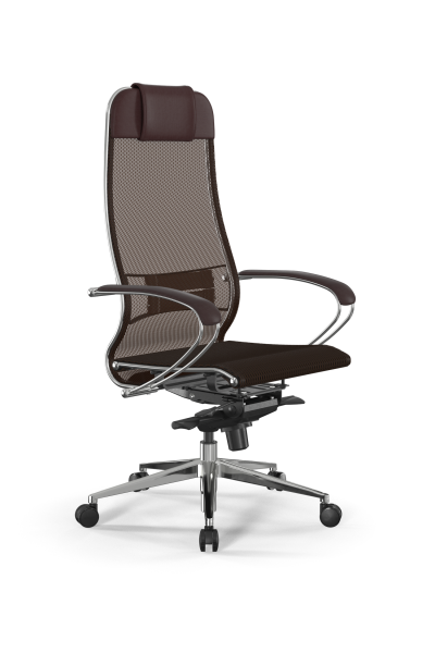 Кресло для руководителя Метта Samurai L1-1K - TS /Uc00/Nc00/K2cL(M06.B32.G11.W03) (Темно-коричневый)