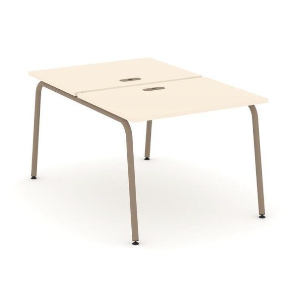 Рабочая станция 2 места ES.D.RS-2.1-LK (980х1500х750) (Сатин/Металл Латте)